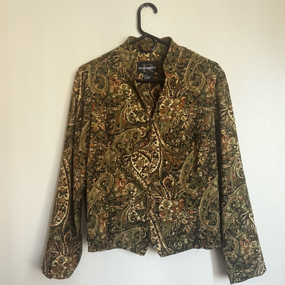 Vintage Paisley Zip-Up Jacket